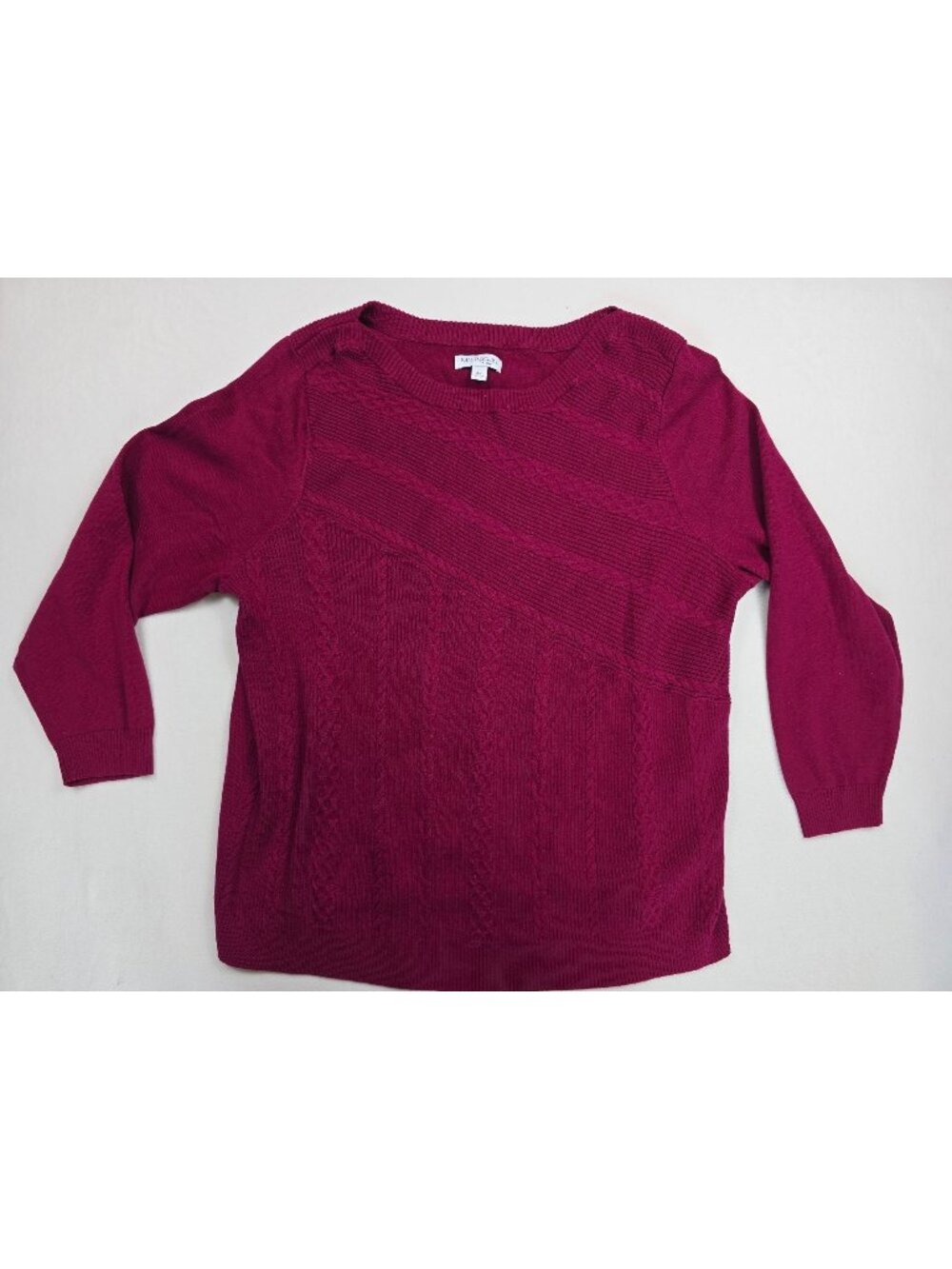 Kim Rogers Curvy Womens 2X Pink Pullover Cotton Knit Sweater